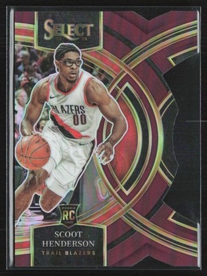 Scoot Henderson 2023-24 Panini Select Premier Maroon Die-Cut RC /175 #129