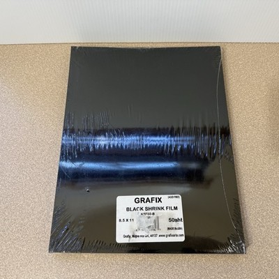 Grafix Ink-Jet Printable Shrink Film   Black, 8.5 x 11 , Pack of 50  
