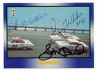 REX WHITE/BOB WELBORN/JIM REED TRIPLE-SIGNED 1991 MASTERS OF RACING NASCAR CARD — photo 1