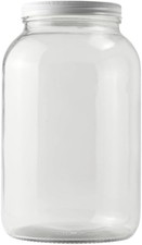 1 Gallon Jar W/ White METAL Airtight Lid Glass Canisters W/ Airtight Lids Large