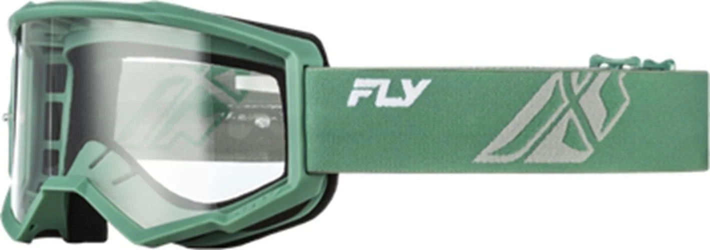 Fly Racing Focus Olive Grey Clear Lens MX ATV BMX Offroad Goggles Youth