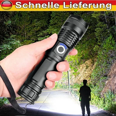 MARKENLOS Super-Bright 9000000LM LED Tactical Flashlight with Rechargeable Battery DE