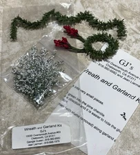 Dollhouse Miniature 1:12 Wreath & Garland DIY Kit. Vintage NOS
