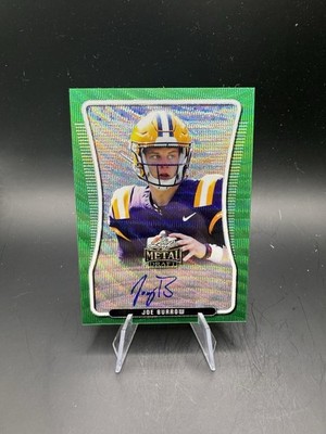 2020 Leaf Metal Draft Joe Burrow Rookie Auto RC Green Wave 1/5 LSU  Bengals