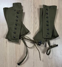 WW2 era US Army M1938 OD Green Gaiters Leg Wrappings Uniform Field Gear Size 2R