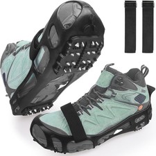 Ice Cleats for Shoes and Boots with 24 Spikes Anti Slip Snow Crampons X-Large
