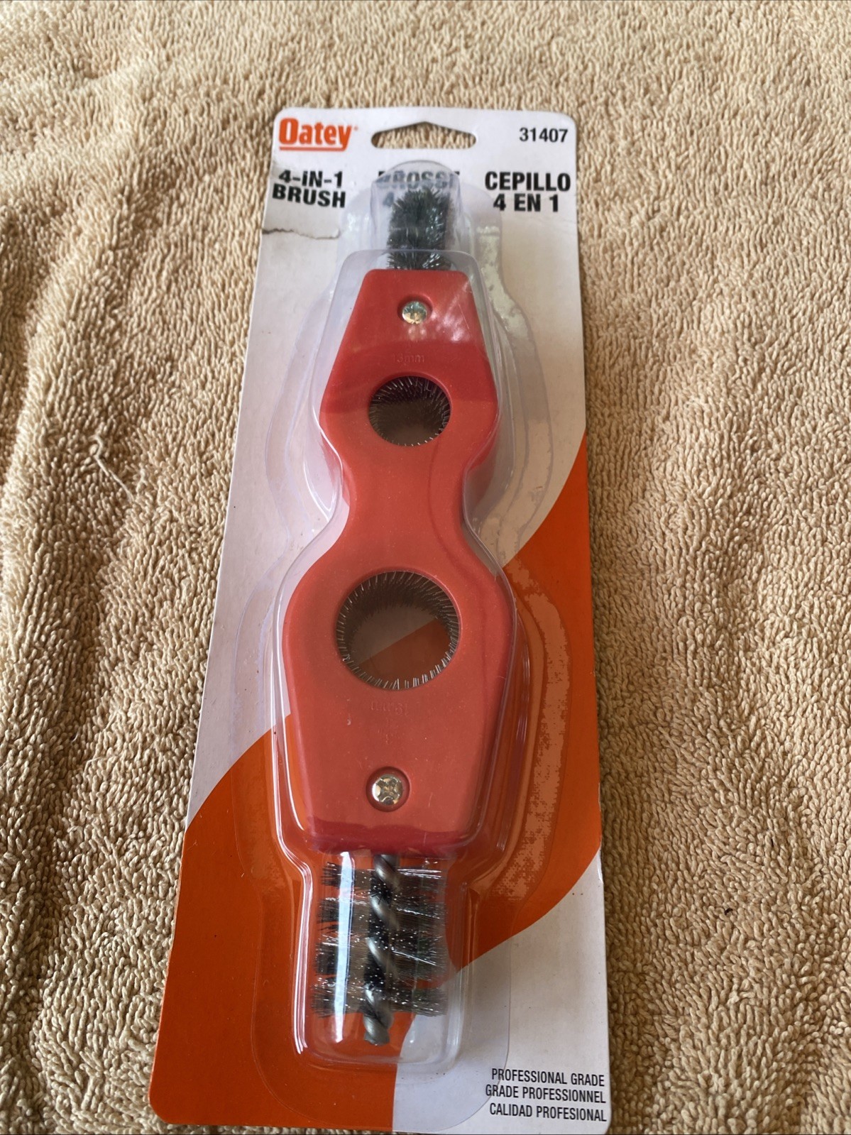 Oatey 31407 Steel Bristle Polystyrene Handle 4-In-1 Brush 1/2 & 3/4 in.