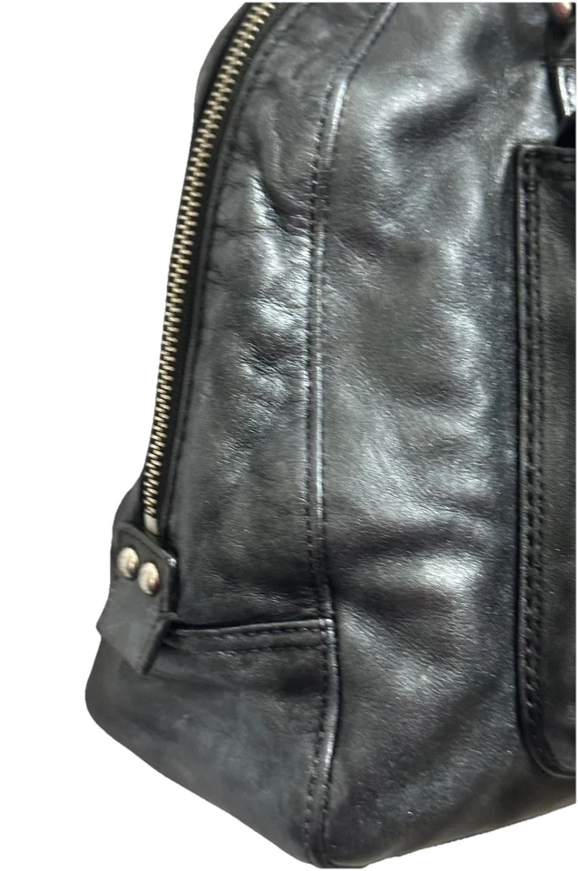 Bolso de Hombro COACH SOHO Y2K Grande Negro Metálico Cuero Hebilla Solapa Reacondicionado Foto 3 de 4