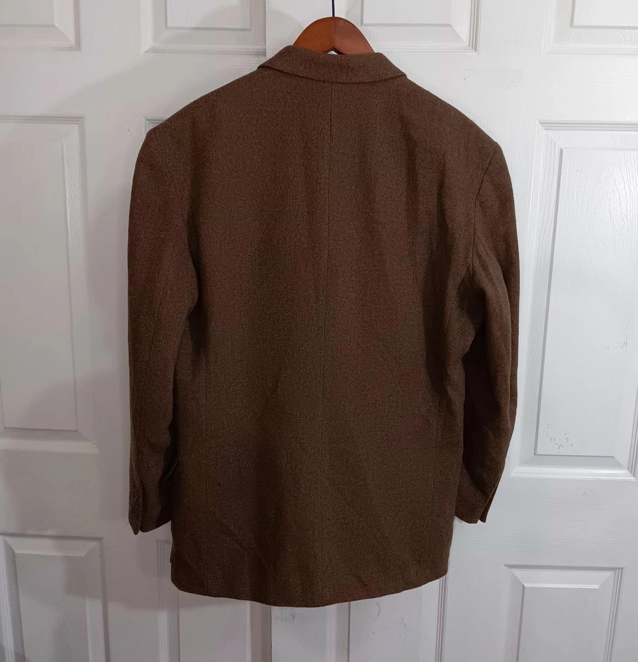 VTG Structure Le Collezioni  Men's Medium Brown Wool Blend Blazer Retro Italy - Image 2 of 4