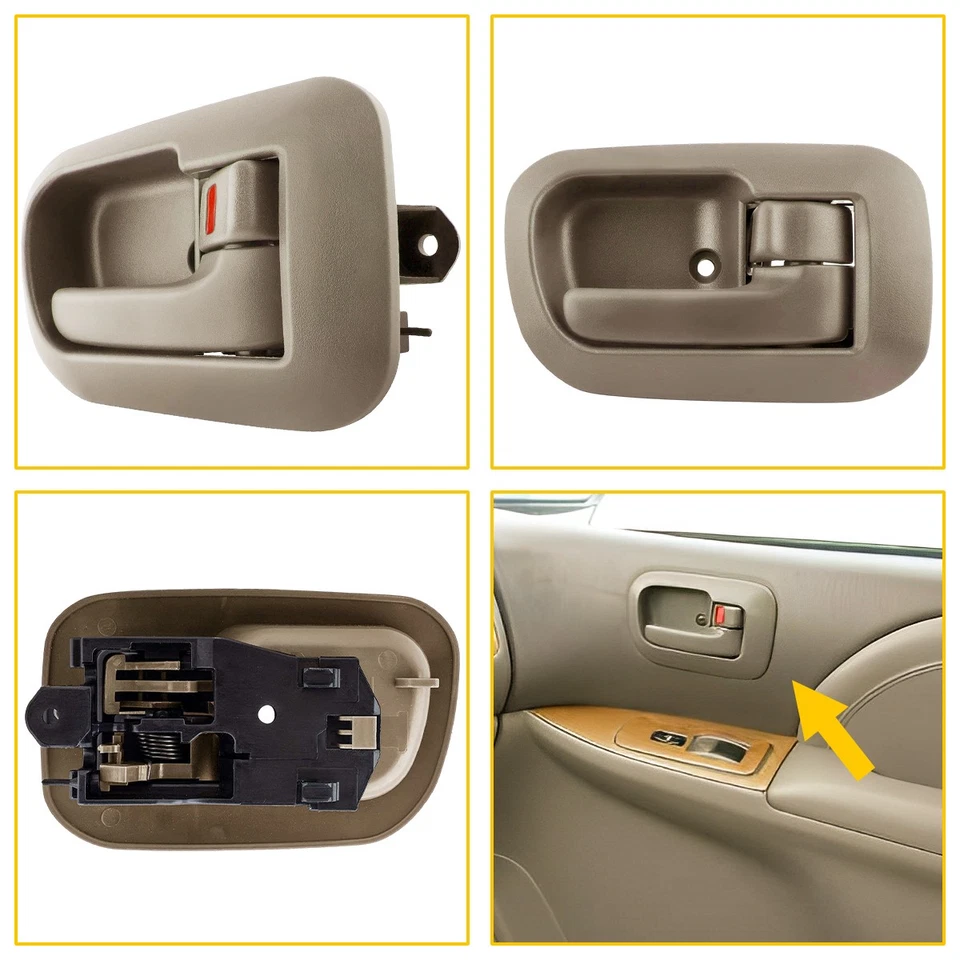For 1998-2003 Toyota Sienna Front Right & Left Side 2Pcs Interior Door Handles - Image 4 of 4