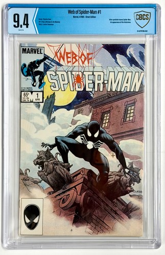 Web of Spider-Man #1 1985 CGC CBCS 9.4 NM  Marvel Comics Key Black Costume Venom