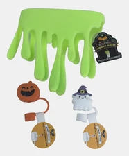 Target Glow in Dark Slime Sleeve for 40 oz Tumbler & 2 Straw Toppers Halloween