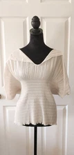 Linda Lundstrom Wedding/After Five/ Cocktail Ivory Blouse Dolman Sleeve Size 12 