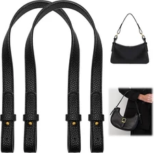 2PCS Black PU Leather Purse Straps – Replacement Handles for Michael 