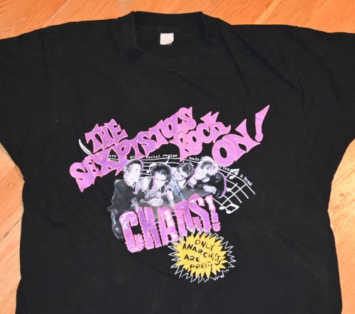 SEX PISTOLS original punk-rock concert tee t-sh 1980s vintage concert t-shirt, vintage, size XL, single stitch, B+ condition