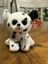 Ty CATCHER Dalmatian Dog Beanie Babies w/tag 6" Velvety Plush Bean Pal
