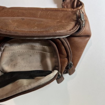 BOULDER RIDGE SMALL BROWN LEATHER BELT BAG FANNY PACK w ZIP  display picture 1
