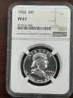 1954 PROOF FRANKLIN HALF DOLLAR 50C, NGC PF67