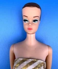 Vintage BARBIE FASHION QUEEN DOLL Original Gold/White Swimsuit (1963-64) VGC