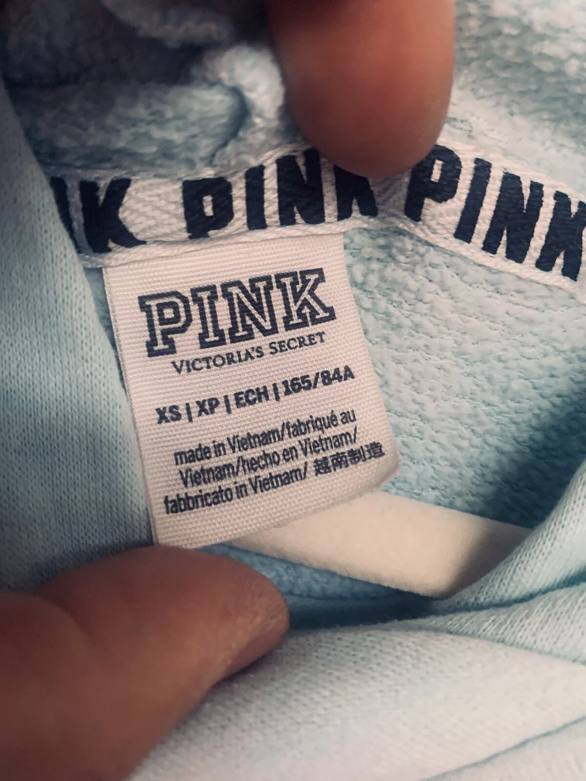 UNDERCOVER Victoria's Secret Maglione Donna L Tye Dye Blu Pullover Felpa con Cappuccio XS