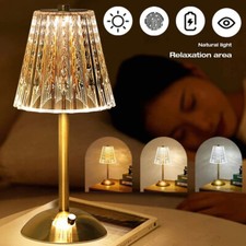 Cordless Table Lamp Rechargeable Dimmable LED Touch Lamp Crystal Bedside Lamp UK
