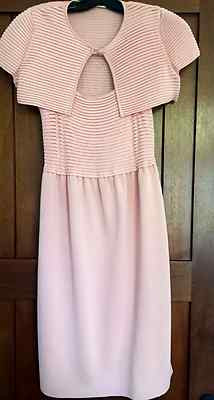 Valentino Pink/Nude Knit Dress with Bolero Jacket - Size 4 | eBay