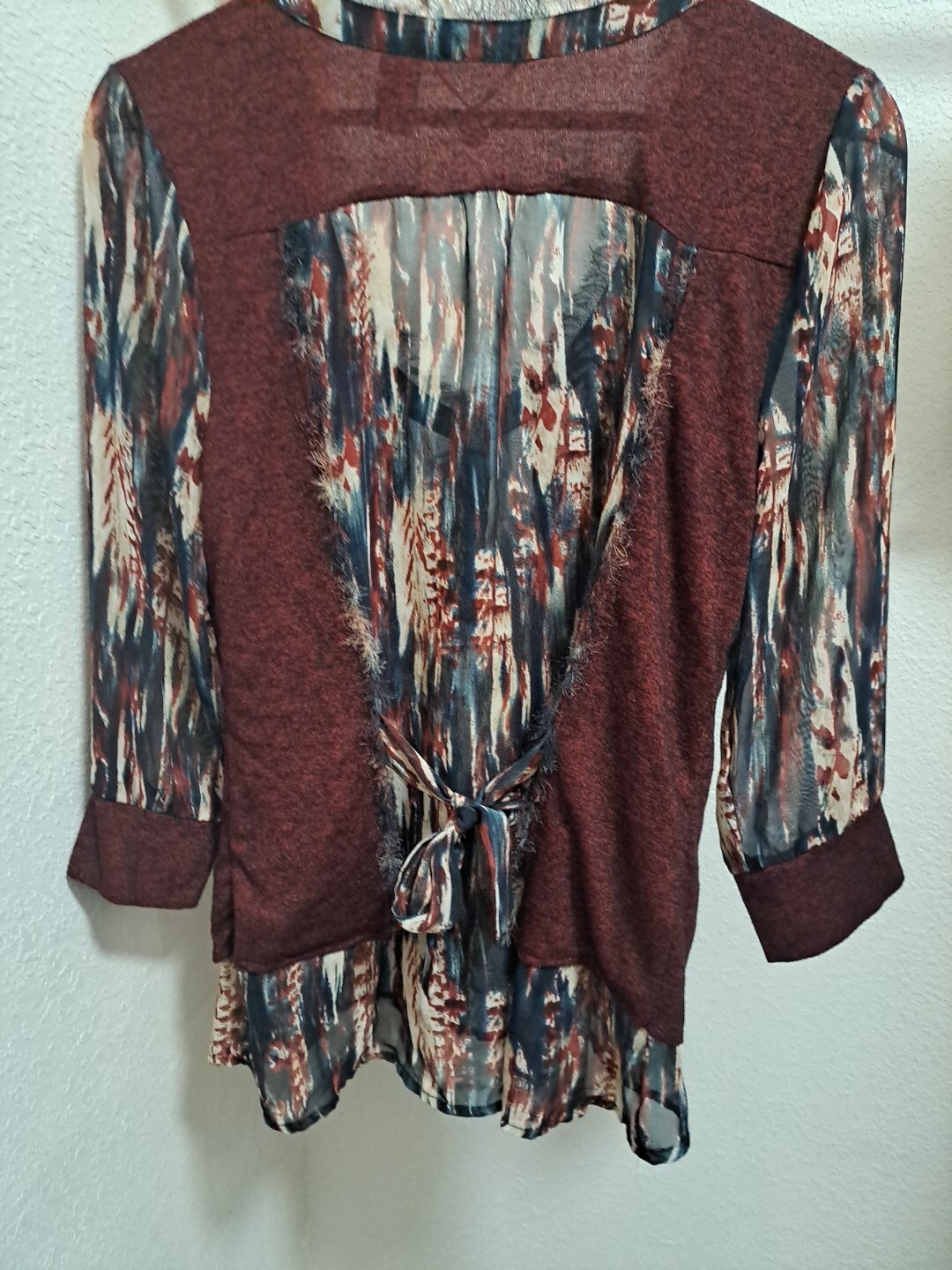 BKE Boutique Maroon Boho Button Down Top Size Lar… - image 11