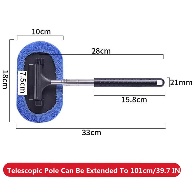 Car Windscreen Extendable Microfiber Glass Cleaner Cloth Demister Pad