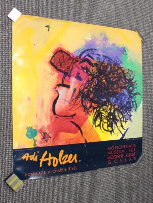 Ausstellungs Plakat Adi Holzer, Clown Hommage a Charlie Rivel, Goslar 1991