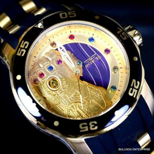 Orologio subacqueo limitato Invicta Marvel Thanos Infinity Stones Gem Pro Diver 48 mm nuovo - Foto 1 di 12