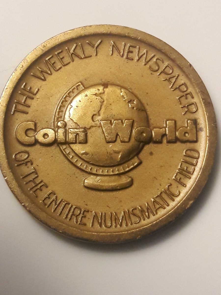 COIN WORLD -THE WEEKLY NEWSPAPER BRONZE Medal Coin 1-1/4