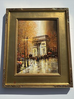 PAUL GANTNER PAINTING FRENCH FRANCE IMPRESSIONISM LISTED FAMOUS STREET SCENE