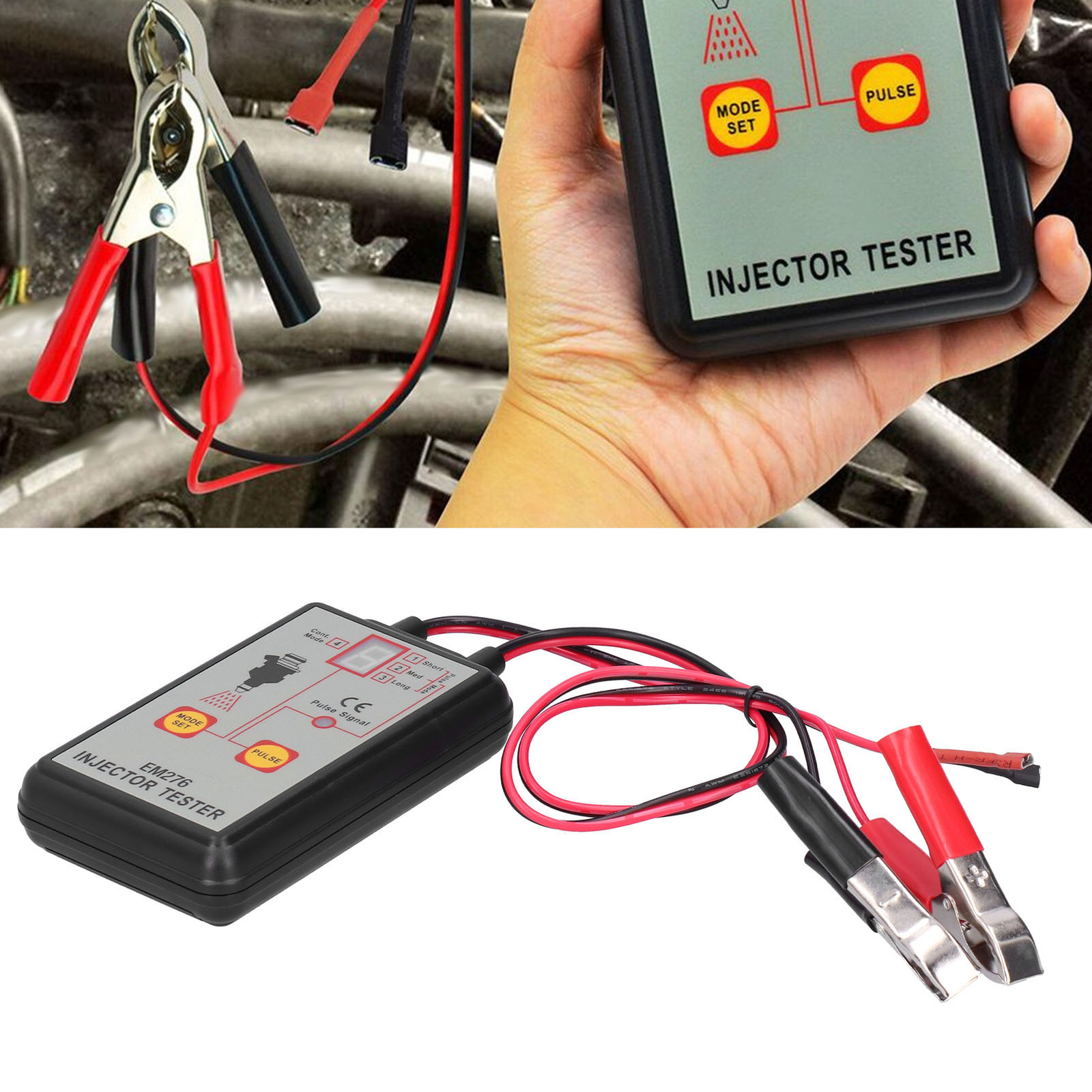 EM276 Injector Tester 4 Pulse Modes Fuel System Scan Diagnostic Tool