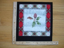 Winter Wonderland  Pinecone  Cotton Quilt Fabric Block