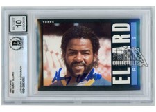 Henry Ellard 1985 Topps Rookie Autograph Card #80 BAS 10