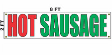 HOT SAUSAGE Banner Sign 2x8