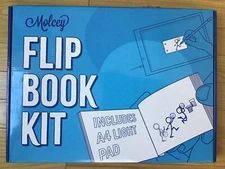 Molcey Flip Book Kit LED Light Pad Drawing, Tracing, Animation, Incl. 240 Sheets