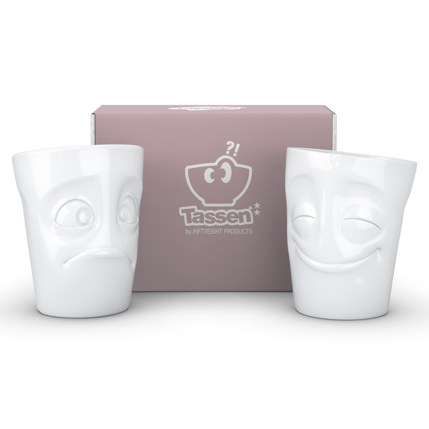 Fiftyeight Espressotassen 2er Set + Servietten – 80 Ml, Mikrowellengeeignet & Lustig Bedruckt