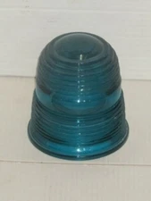 VINTAGE? WESTINGHOUSE DEEP BLUE RIBBED GLASS GLOBE POLICE SIREN? COVER? UNSURE 