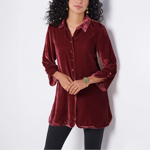 Blusa Prendas para el torso holgada informal de terciopelo manga larga para mujer - Imagen 6 de 27