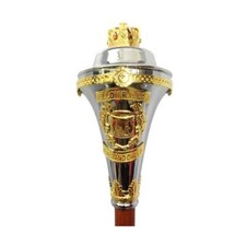 Drum Major Mace Stave Custom Made Stick With Gold Scrolls  Crown Top 3Parts 