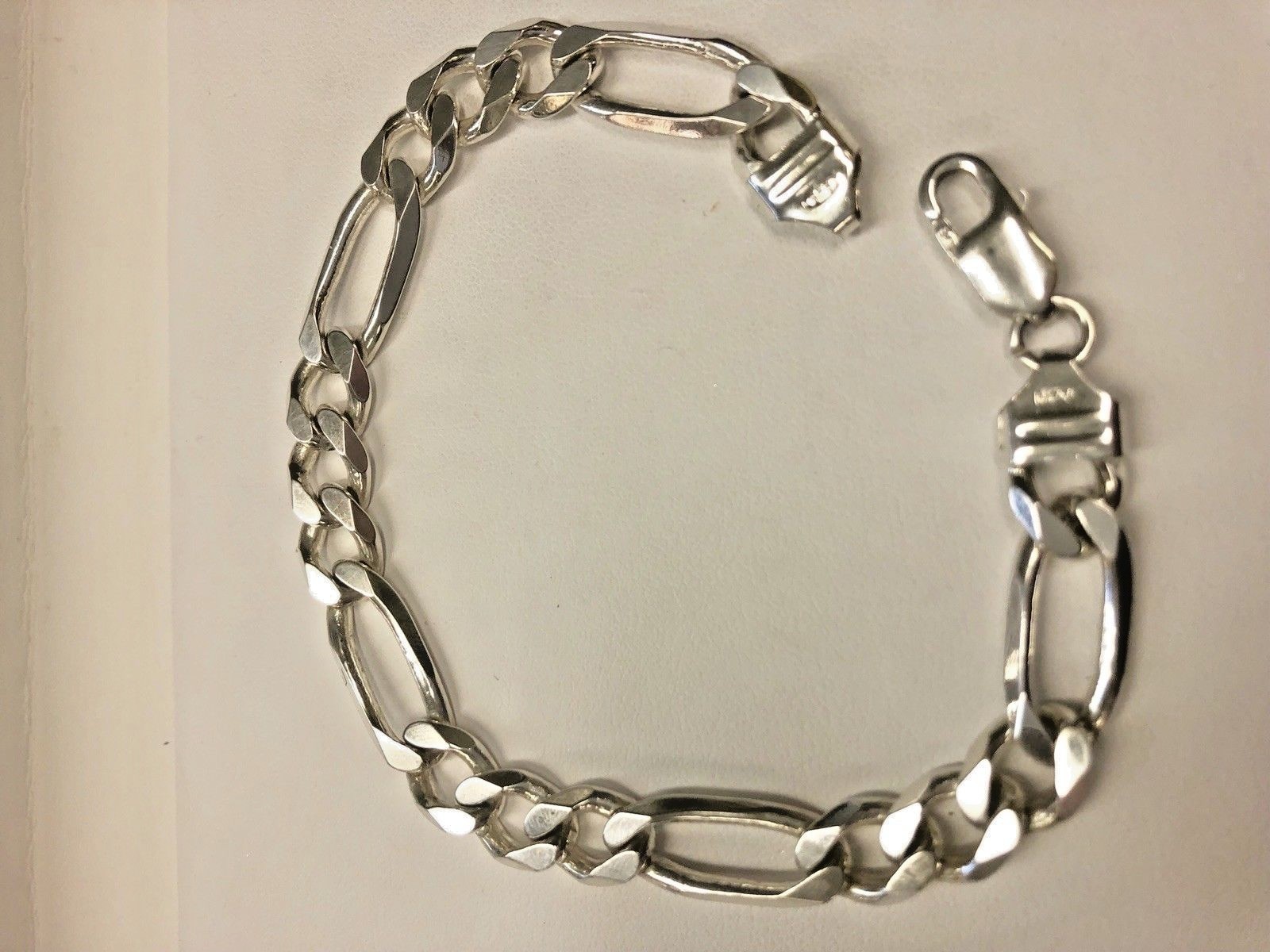 PLAIN CUBAN FIGARO SOLID 925 STERLING SILVER MENS… - image 3