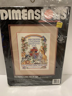 Dimensions Counted Crosstitch The Animals Came Two By Two Sampler Crosstitch Kit