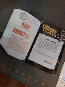 Ultima Quest of the Avatar Nintendo NES Manual + The Land Of Britannia Map POOR