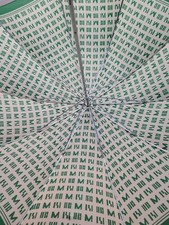 U  Vintage Green Digital Pattern Umbrella with Metal Shaft  Lucite  Handle