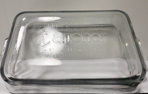 Anchor Hocking 1.5 Qt Clear Glass 5" x 9" Inches Baking Pan Loaf Casserole - Picture 4 of 5