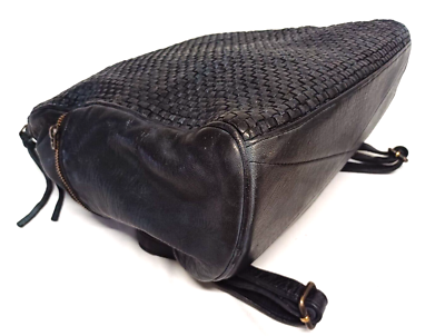 COSTANZA ROTA LITALY BLACK WOVEN LEATHER RUCKSACK BACKPACK  display picture 1