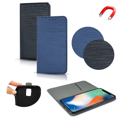 Jeans Handy Tasche Schutz Etui Flip Case Hülle Buch Book Apple iPhone XS MAX