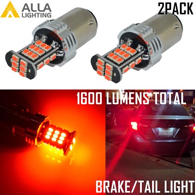 Alla Lighting 1157 3020 30-LED Brake Stop Tail Lights Bulbs Lamps,Vivid Red,2pcs