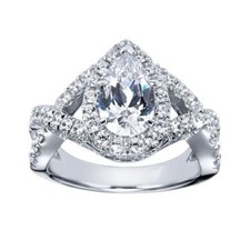 Pear Cut 3.20Ct Diamond White Gold Finish Engagement Ring Simulated in Size 9.5